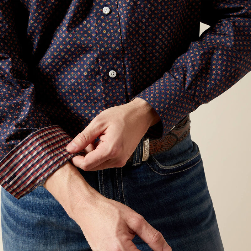 mens ariat dress shirts ARIAT Men's Solid Twill Classic Fit White Button Up Dress Shirt The Cowboy Shop