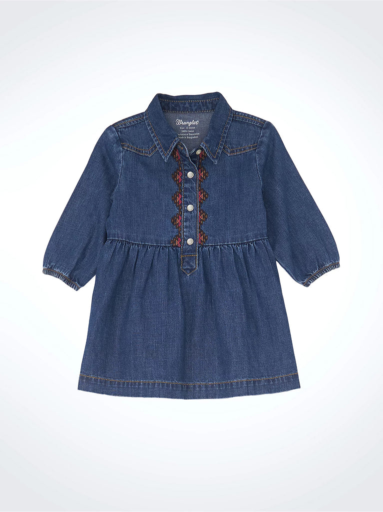 Girl's Baby Wrangler Embroidered Denim Dress Girl's Baby Wrangler Embroidered Denim Dress