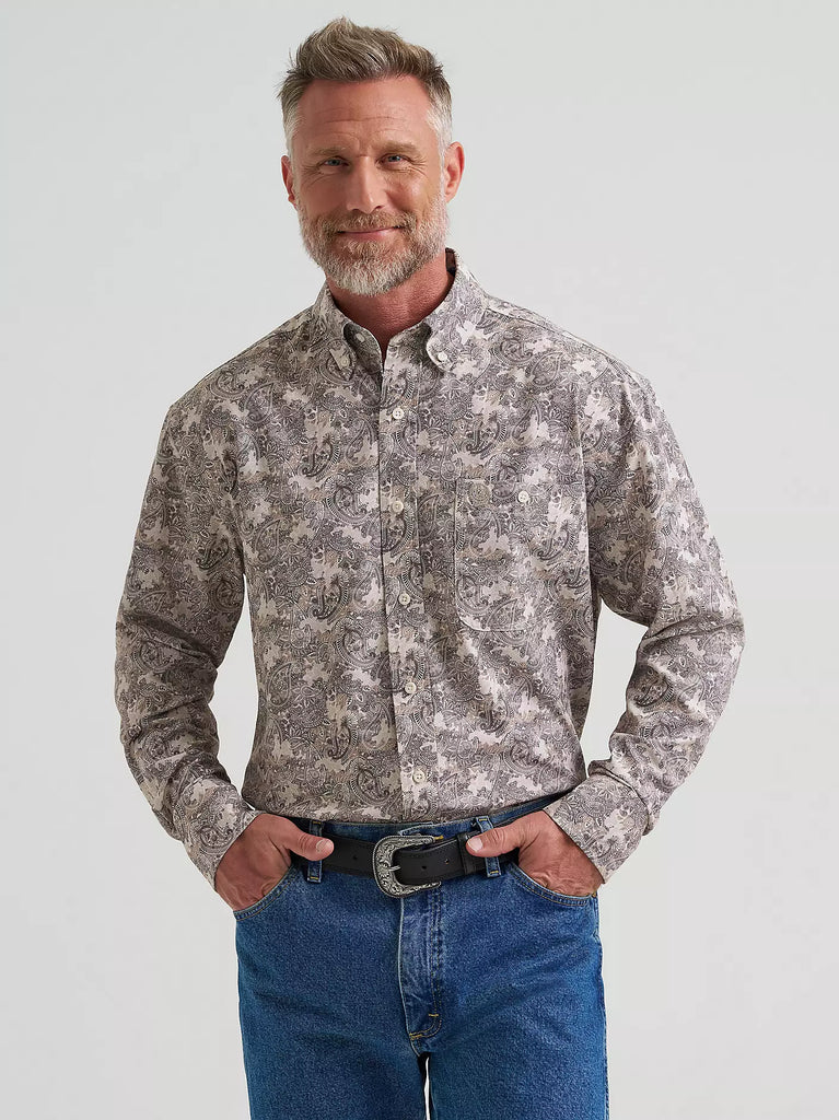 george long sleeve dress shirts George Men's Performance Dress Shirt with Long Sleeves, Moisture-Wicking, Stretch Fabric, Button Front, Size S-3XL