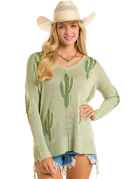 Women's Rock & Roll Baja Cactus Sweater