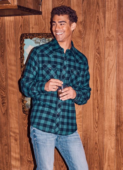 Men's Wrangler Retro Flannel Teal | Let's Ride Boots and Apparel