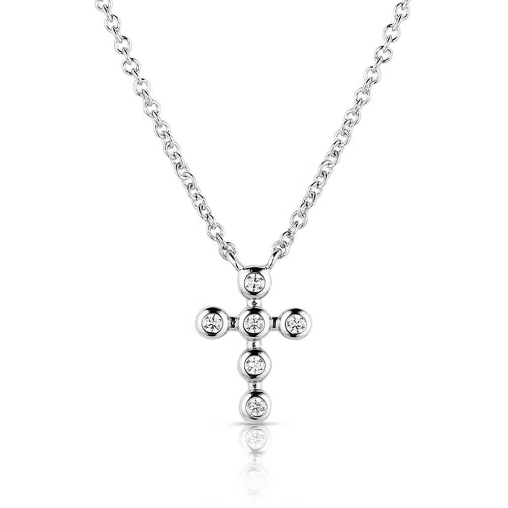 Montana Silversmiths Simple Crystal Cross Necklace