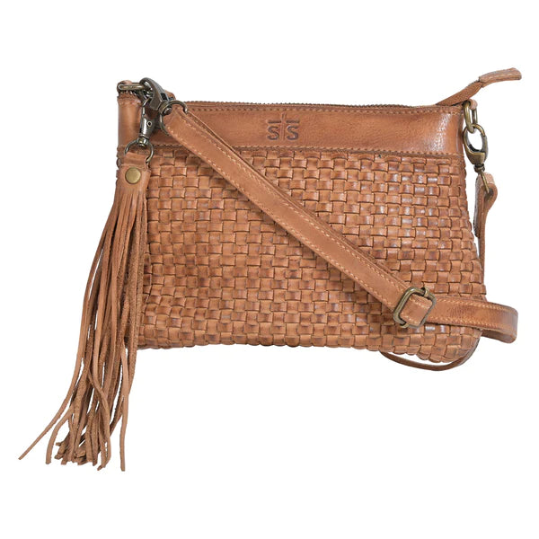 Woven Leather Crossbody Purse