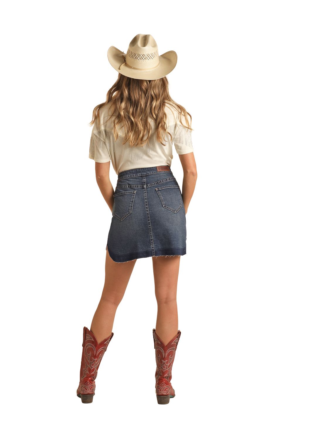 Women's Rock & Roll Denim Skirt | Let's Ride Boots and Apparel
