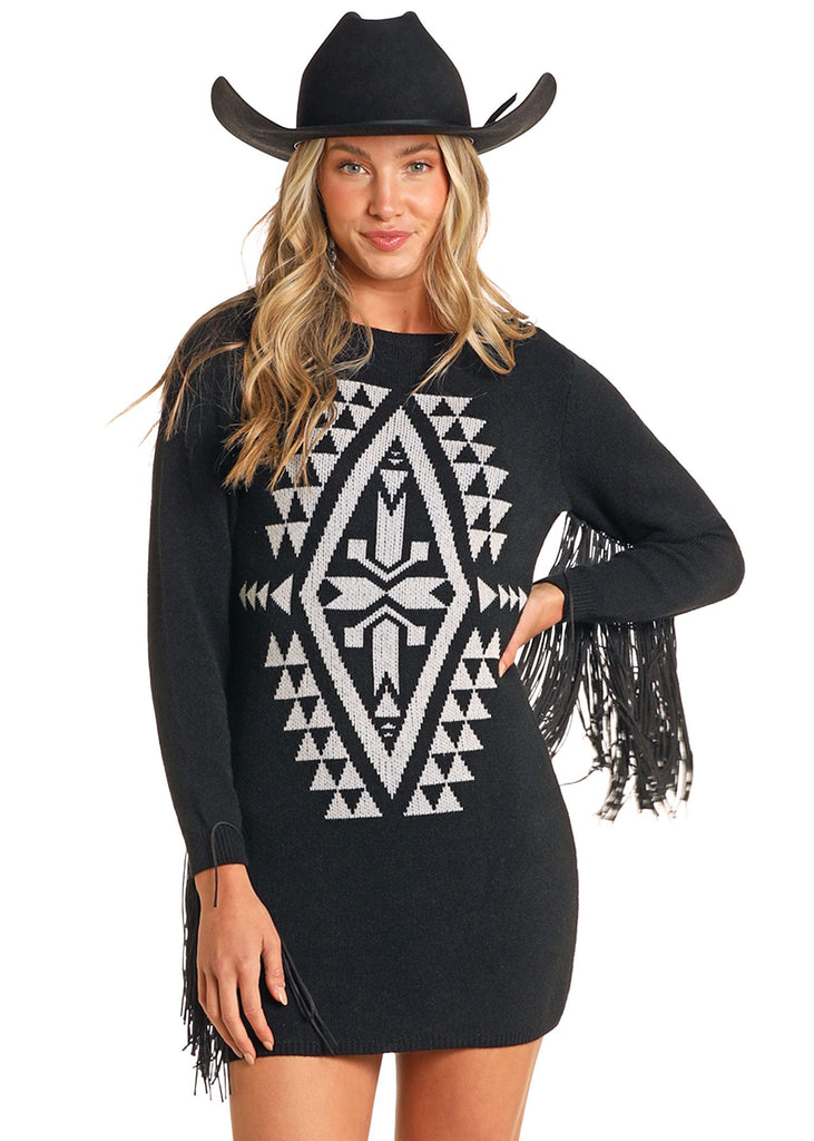 aztec dress long sleeve Long Sleeve Knit Dress