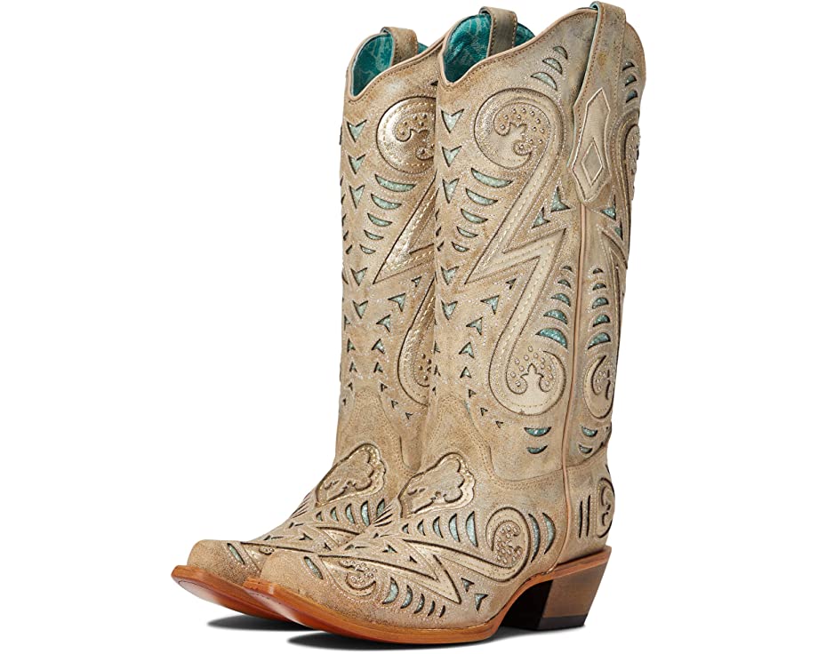 Corral black store bone inlay boots