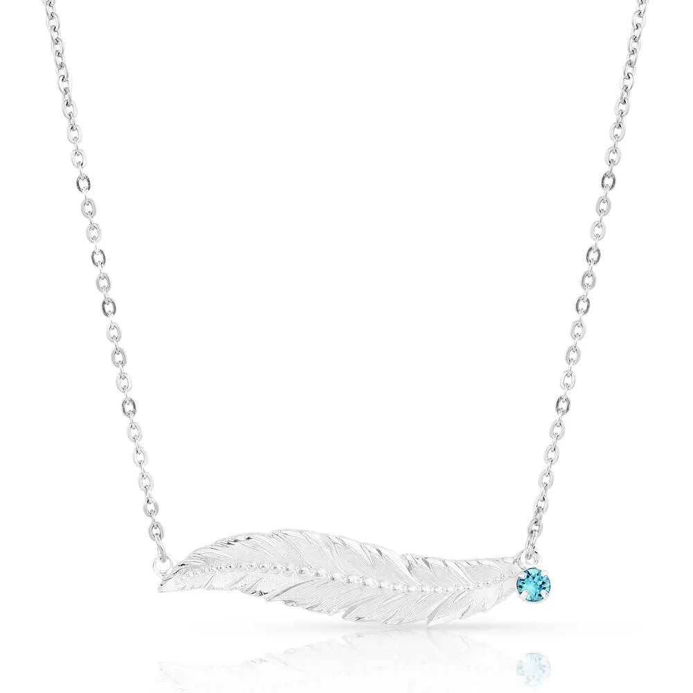 Horizontal deals feather necklace