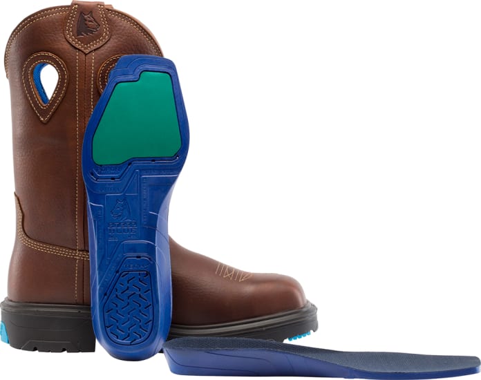 Men's Steel Blue Blue Heeler Western Style Safety Boot Let's