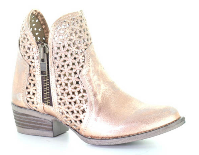 Women s Circle G Pink Gold Cutout Round Toe Bootie