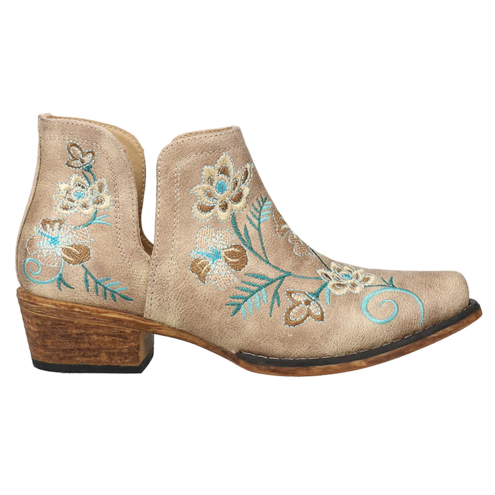 Women's Roper Ava Tan Floral Embroidered Bootie