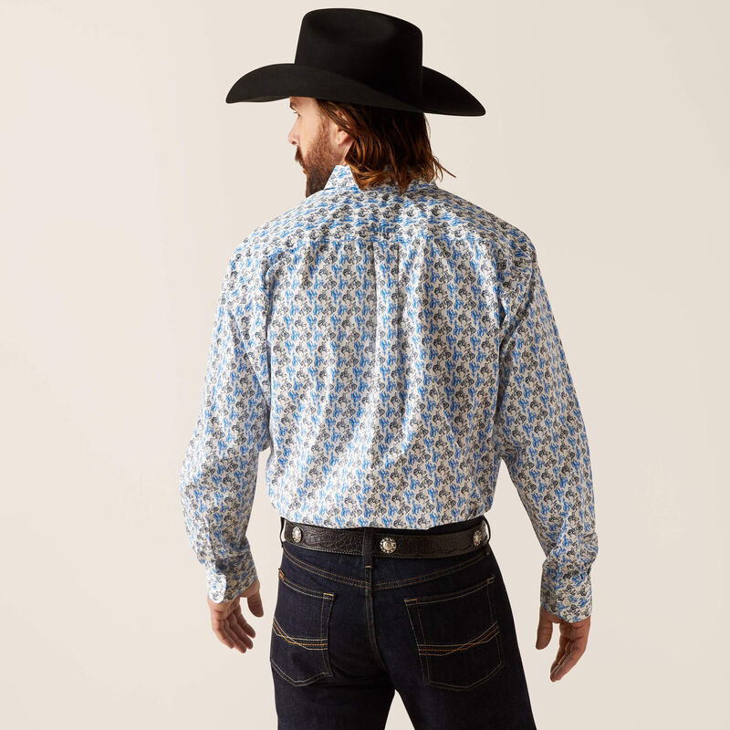 Men's Ariat Peerce Long Sleeve Bronc Print Button Down Shirt