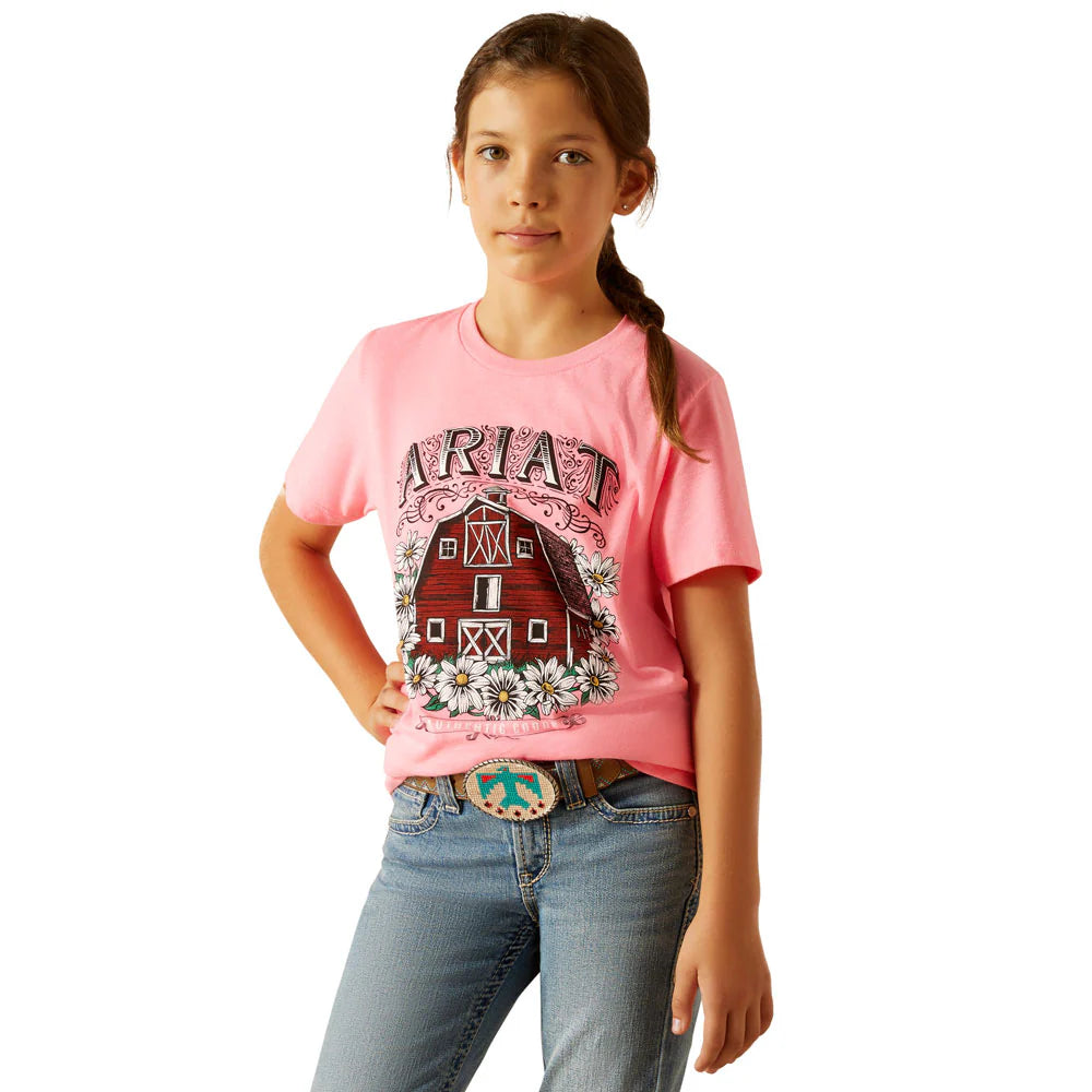 Girl's Ariat Floral Farm Short Sleeve Graphic Tee