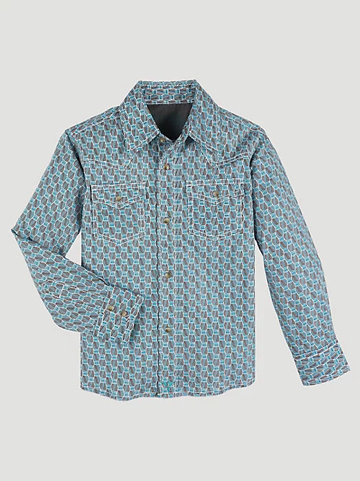 Boy's Wrangler 20X Advanced Comfort Multi Print Snap Shirt