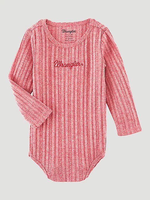 Baby Girl's Pink Ribbed Onesie