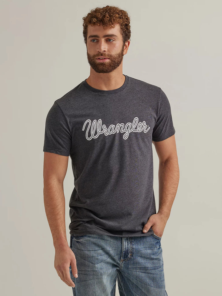 Men's Wrangler Charcoal Rope Logo Tee