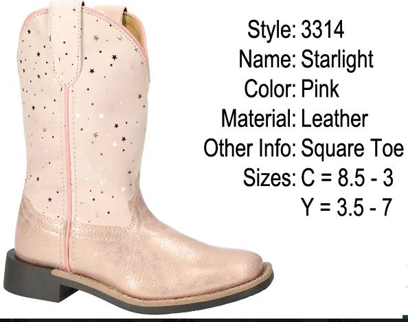 Girl's Smoky Mountain Starlight Pink Boot