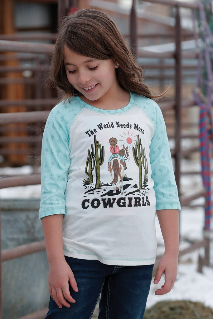 Girl's Cruel Girl World Needs Cowgirl Raglan