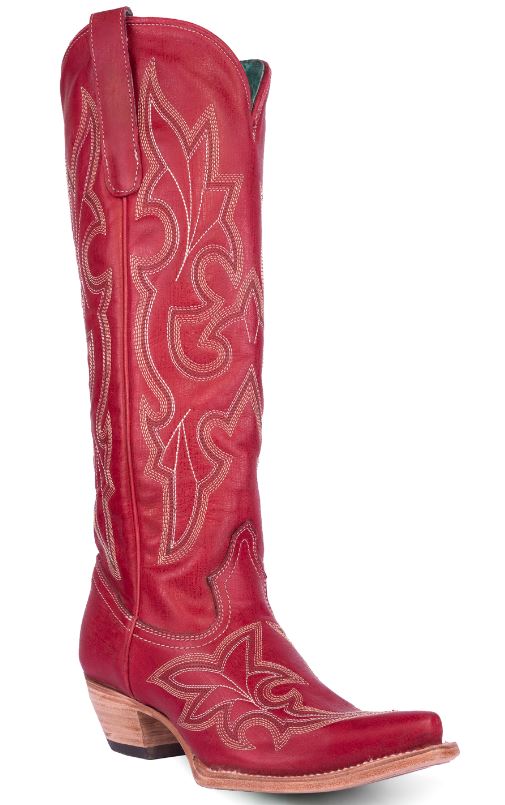 Women's Corral Tall Red Embroidered Boot