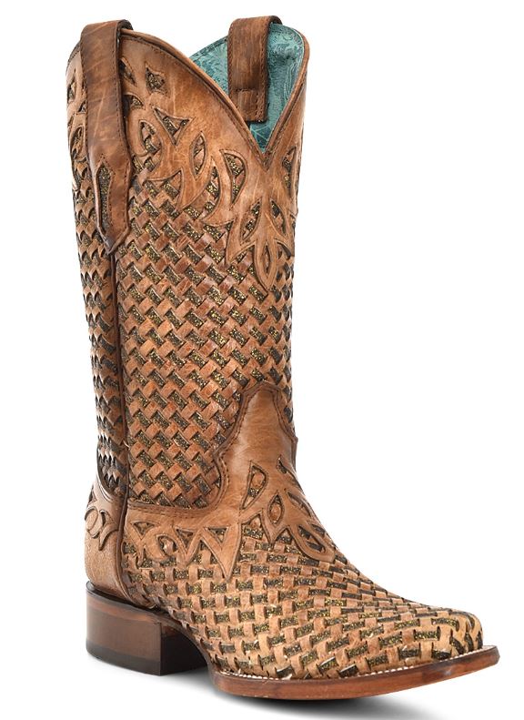 Women's Corral Sand Glitter Woven Boot