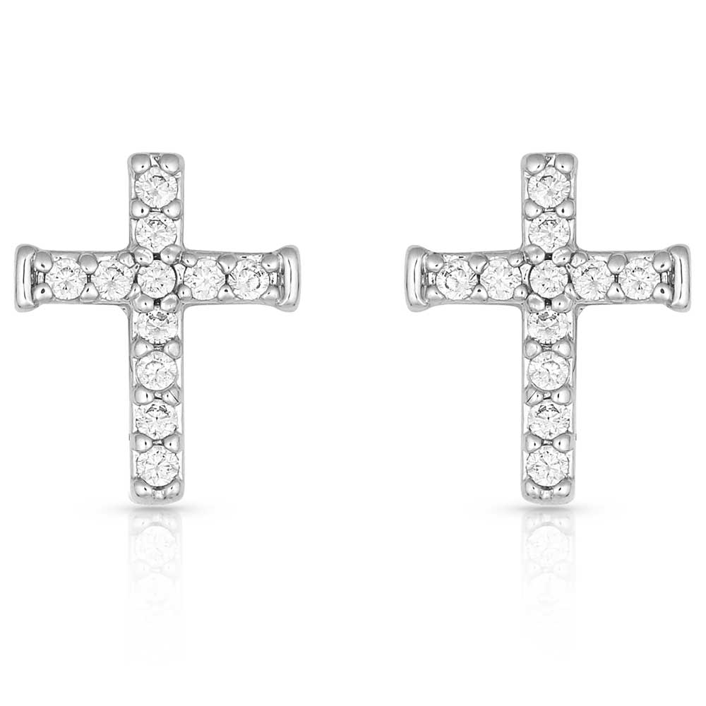 Montana Silversmiths Crystal Cross Earrings