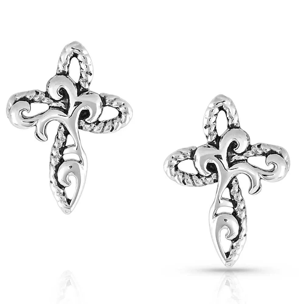 Montana Silversmiths Growing Faith Cross Earrings