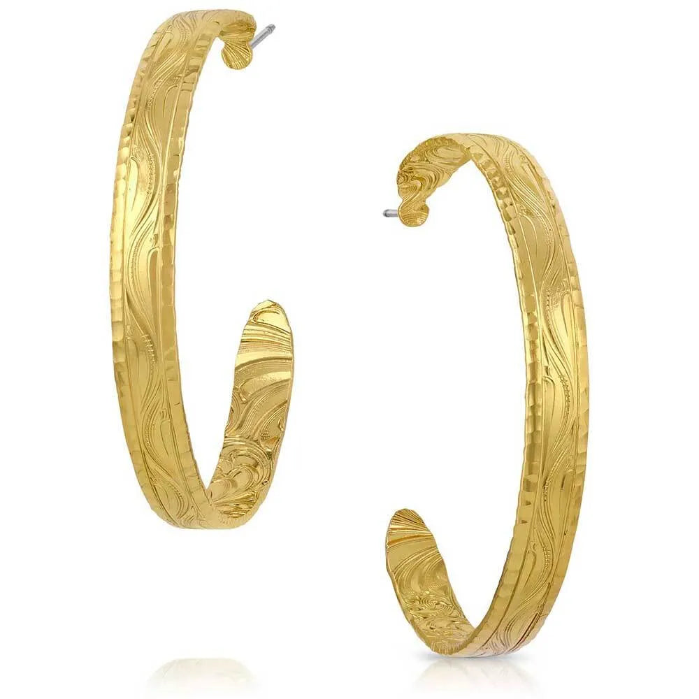 Montana Silversmiths Thin Gold Hoop Earrings