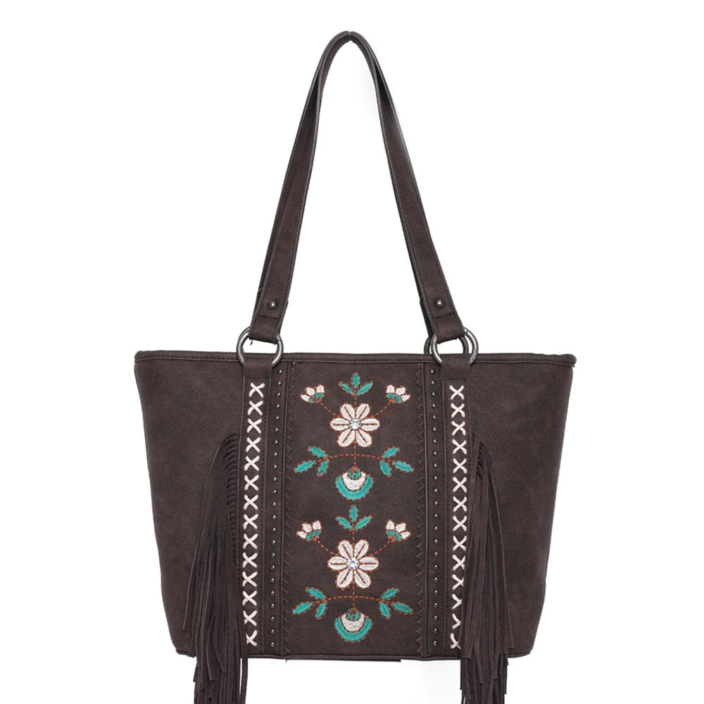 Wrangler Floral Embroidered Fringe Bag