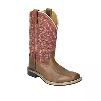 Women's Smoky Mountain Odessa Brown/Red Square Toe Boot