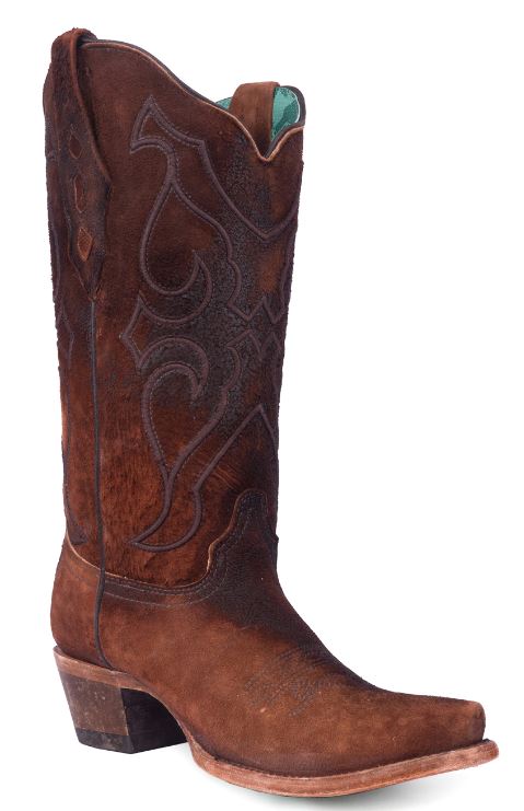 Women's Corral Embroidered Brown Lamb Boot