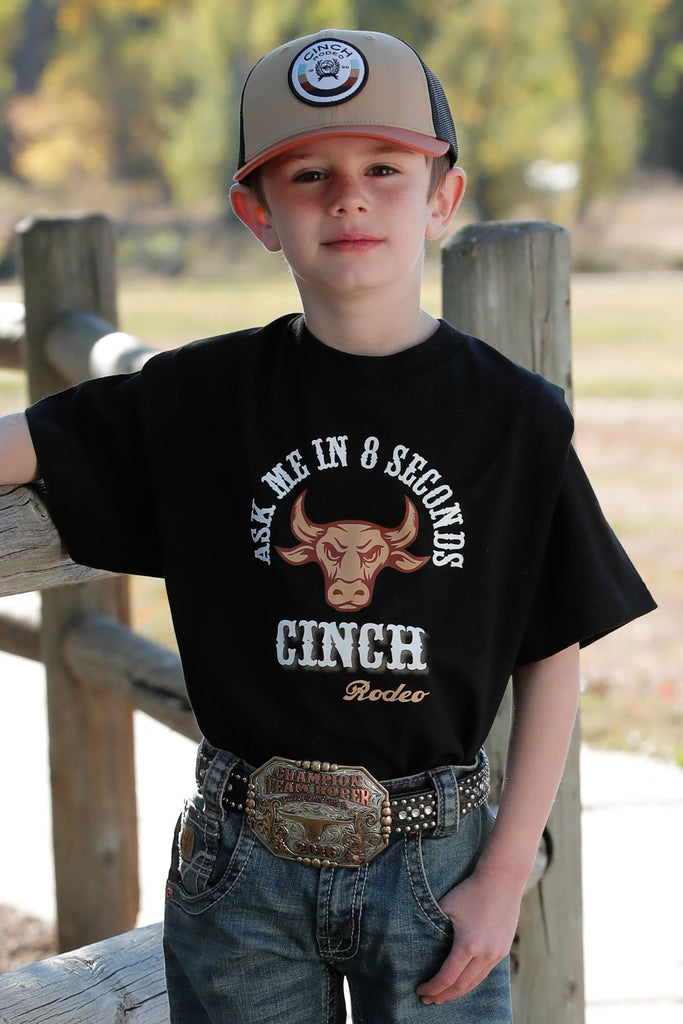 Boy's Cinch Ask Me in 8 Seconds Graphic Tee