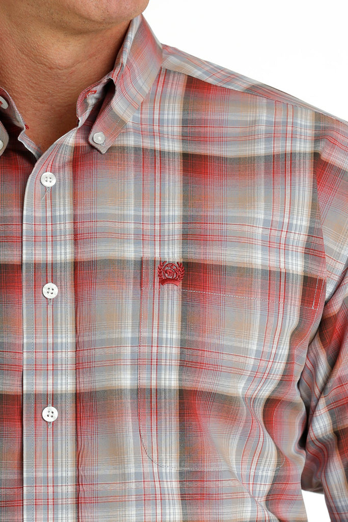 Men's Cinch Long Sleeve Multi Plaid Button Down Shirt