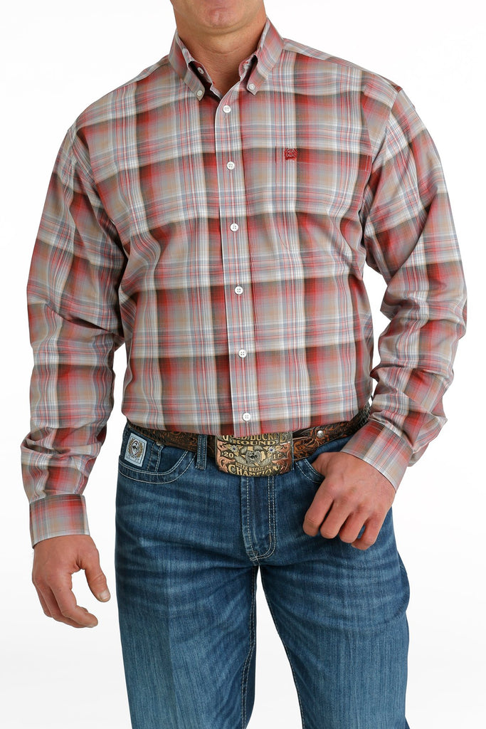 Men's Cinch Long Sleeve Multi Plaid Button Down Shirt