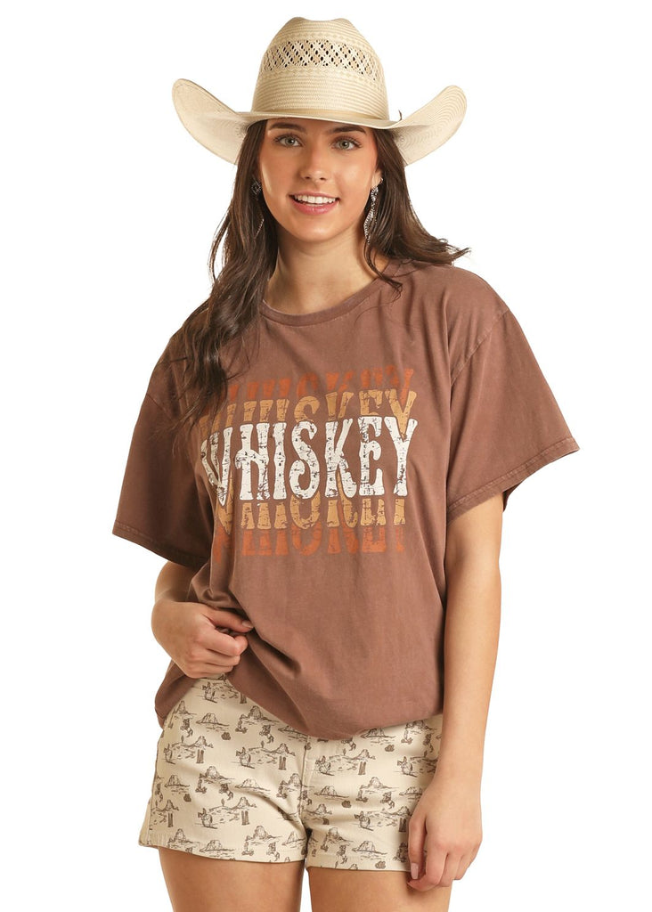 Women's Rock & Roll Whiskey Graphic Tee