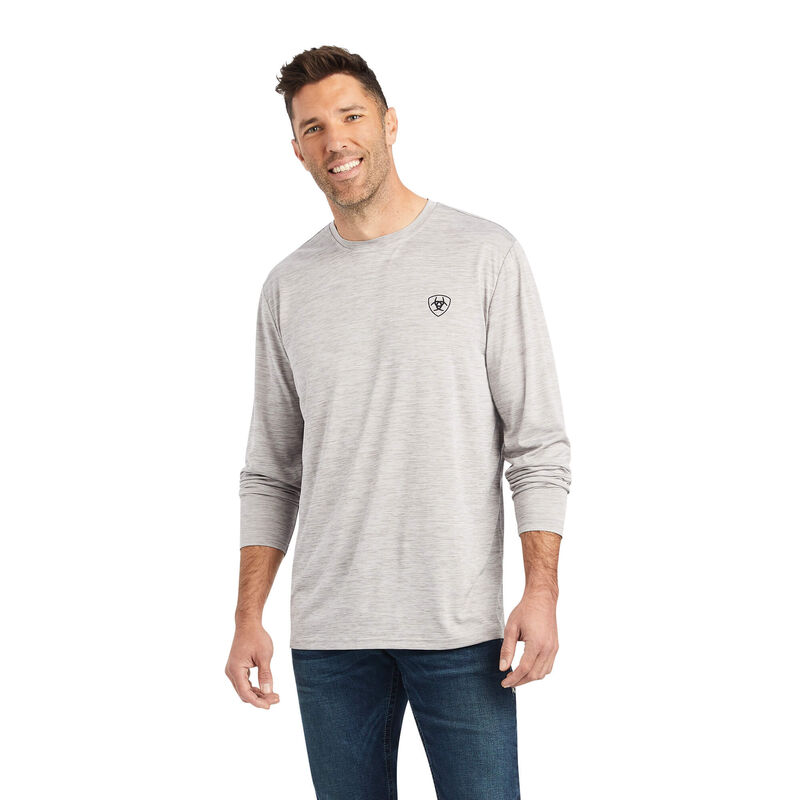 Men's Ariat Camo Shield Grey Long Sleeve Shirt