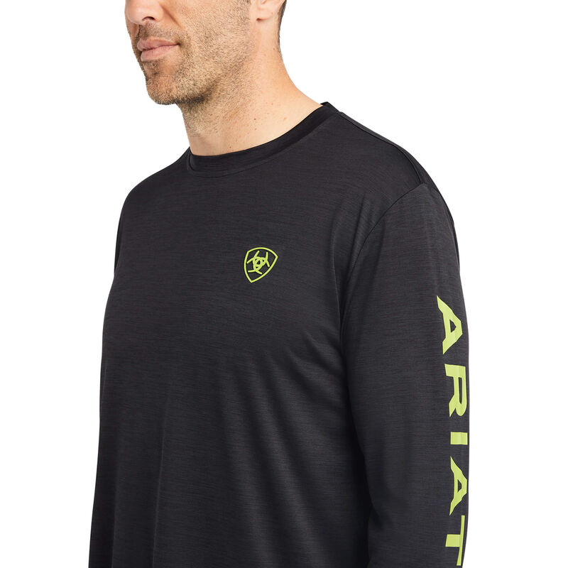 Men's Ariat Charger Logo Black Long Sleeve Shirt