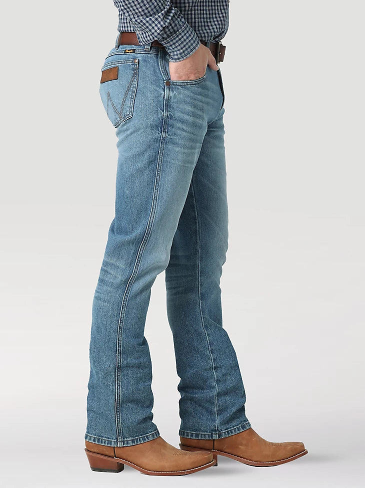 Men's Wrangler Retro Green Evergreen Slim Boot Jean