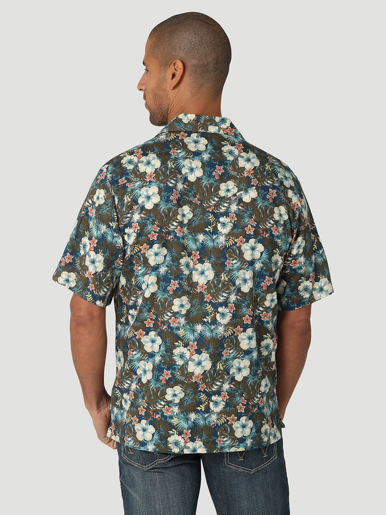 Men's Wrangler Tropical Olive Coconut Cowboy Snap Shirt