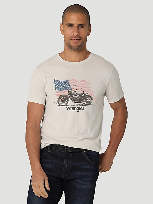 Men's Wrangler American Flag Motorcycle Graphic Tee