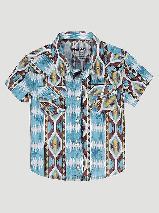 Baby Wrangler Aztec Short Sleeve Snap Shirt