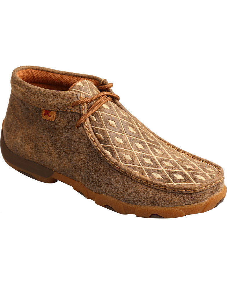 Women's Twisted X Tan Diamond Embroidered Driving Moc