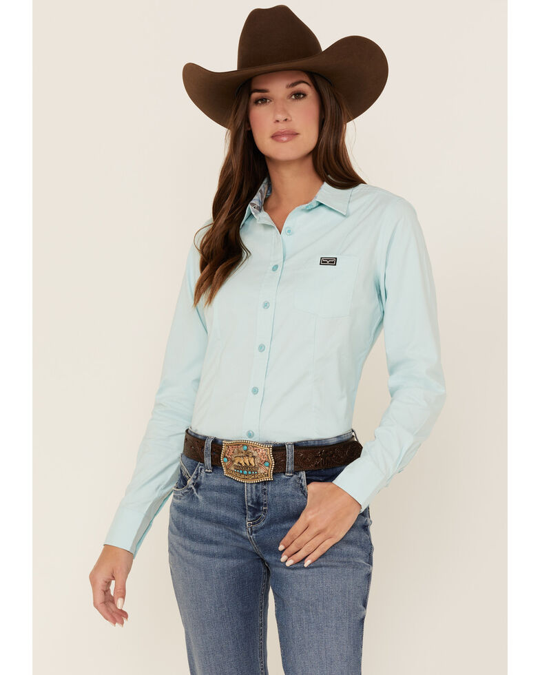 Women's Turquoise Linville Button Down Shirt