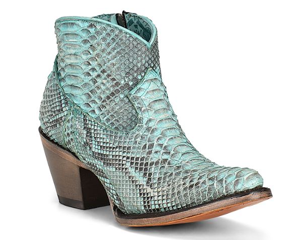 Women's Corral Turquoise Full Python Bootie