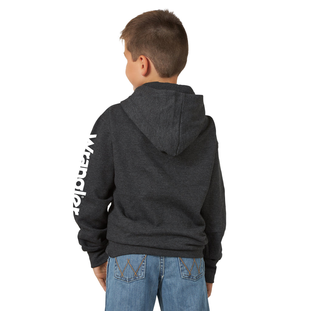 Boy's Wrangler Charcoal Logo Hoodie