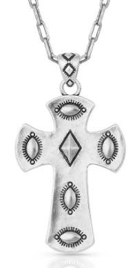 Montana Silversmith Metal Studded Cross Necklace