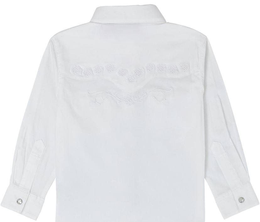 Girl's Wrangler White Floral Snap Shirt