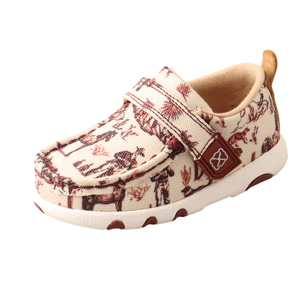 Infant Twisted X Maroon & Ivory Driving Moc
