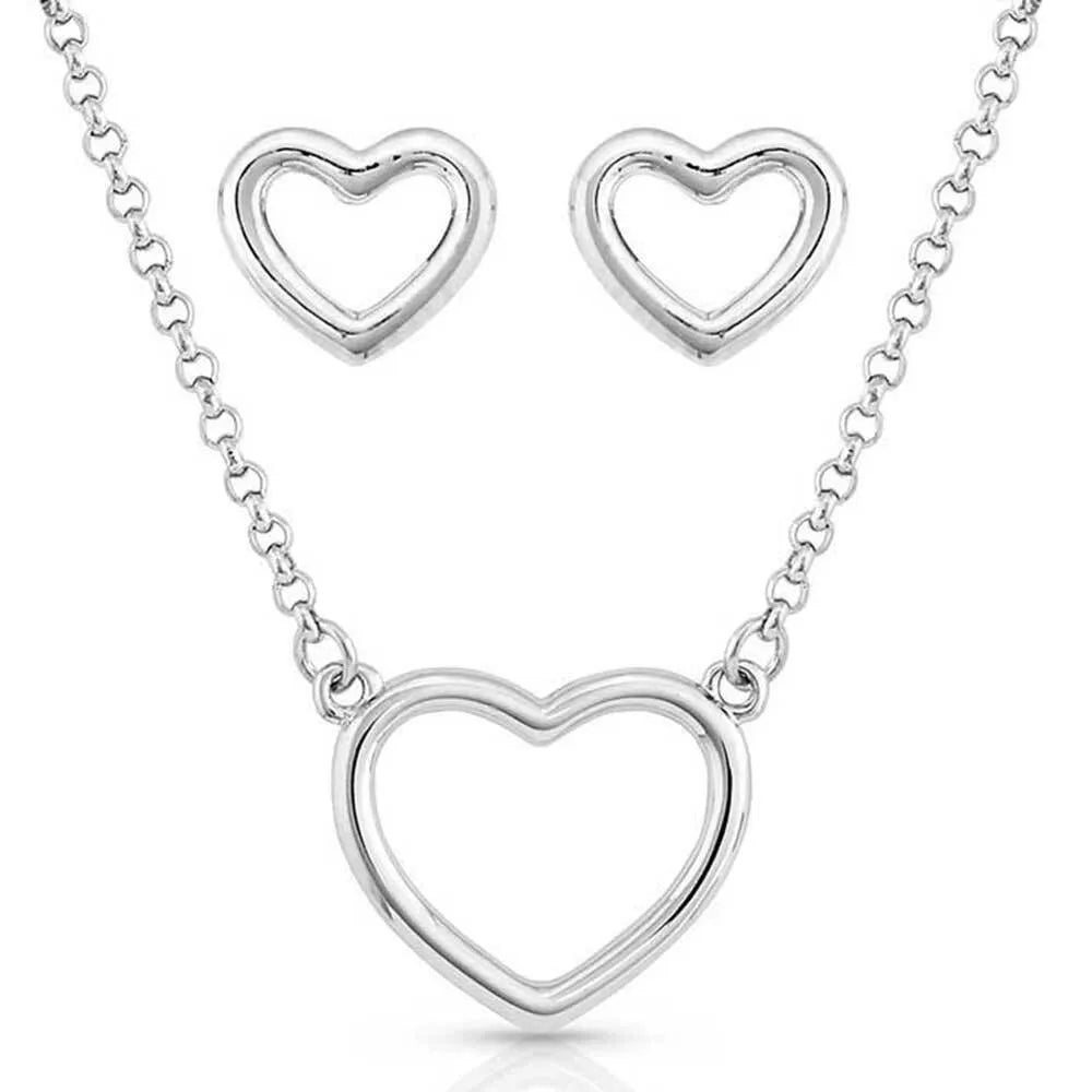 Montana Silversmith Clear Reflection Of Love Heart Jewelry Set