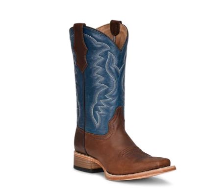 Kid's Circle G Brown & Blue Embroidered Boot