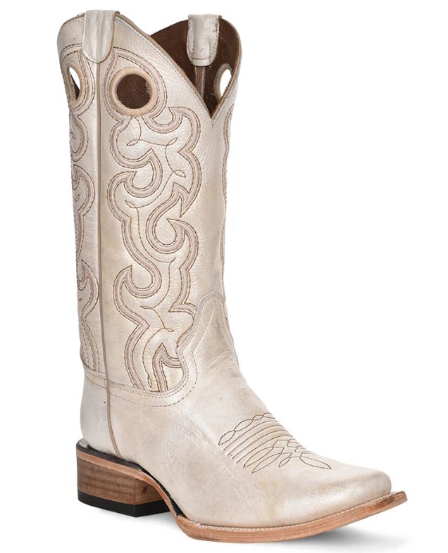 Women's Circle G Pearl Cutout & Embroidery Square Toe Boot