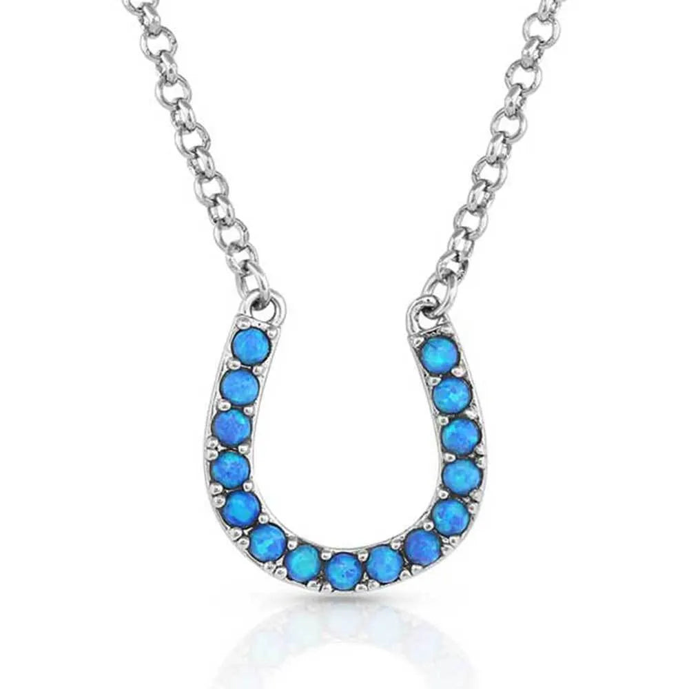 Montana Silversmith Water's Luck Horseshoe Opal Necklace